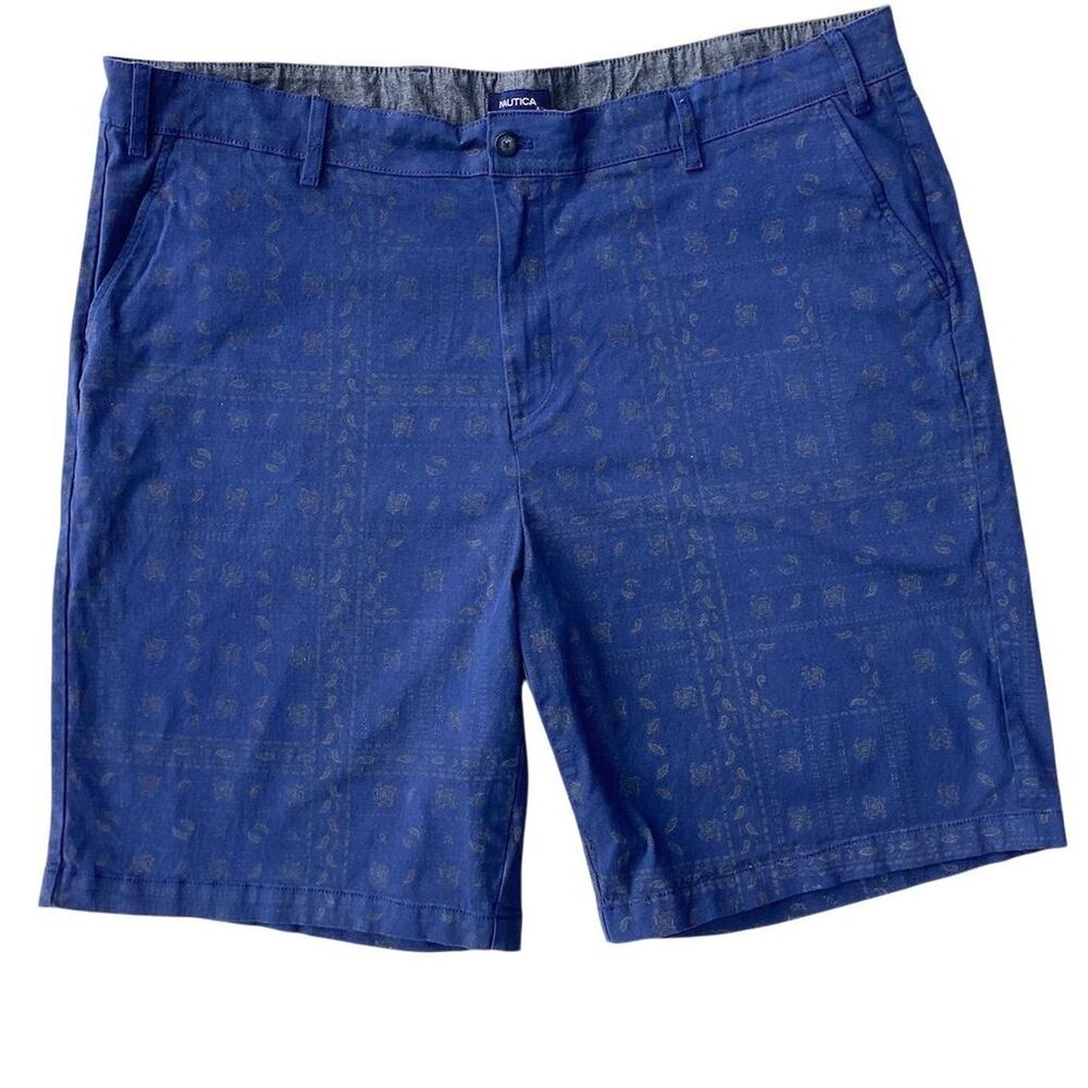 Nautica Men's Blue Paisley Bermuda Shorts Size 46 W‎